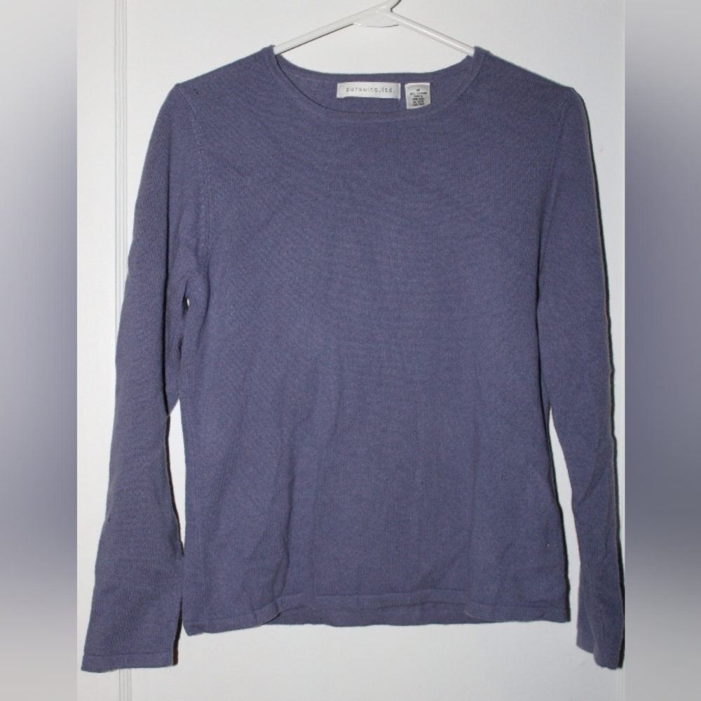 Pursuits,Ltd 100% Cashmere Sweater Purple Long Sleeve Women's Medium